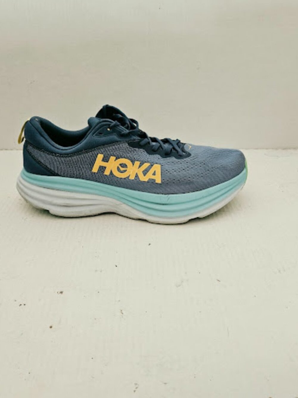Hoka One One Bondi 8 Men’s Blue Running Shoes Size 14 D Athletic Sneakers